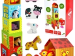 WOOPIE GREEN stapelbare Bauernhof-Würfel mit Figuren, 10 Teile