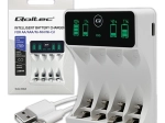 Ladegerät für Ni‑MH AA/AAA‑Akkus mit LCD und USB‑C‑Kabel, weiß