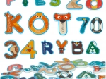 Schaumstoff-Aufkleber für die Badewanne – Alphabet und Zahlen mit Tieren