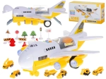Transportflugzeug mit 6 Baufahrzeugen