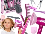 Friseurbedarf-Spielset für Kinder mit interaktivem Föhn und Glätteisen, 16 Teile