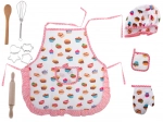 Kinderküchenset mit Mütze, Schürze und Utensilien