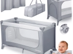 Ricokids Reisebett mit Matratze und Transporttasche, hellgrau