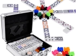 Domino- und Mexican-Train-Spieleset mit Metallkoffer