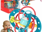 Sensorischer Beißring–Rassel für Babys, türkis