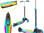 EVO Kinder-Dreiradroller Rainbow Blast mit LED-Trittbrett, klappbar und höhenverstellbar, blau