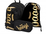 BAAGL Schulset Skate Gold – Rucksack, Federmäppchen und Beutel