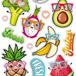 Bügelbilder Fröhliches Obst – großer Bogen 20 × 30 cm