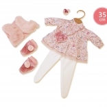 Puppenkleidung für 35‑cm‑Puppe LLORENS – 5‑teiliges Set: Blumenkleid und rosa Weste