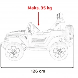 Elektrisches Kinderauto JEEP Wrangler Rubicon mit Fernbedienung, rot, MP3-Radio und EVA-Rädern