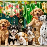 Castorland Puzzle Welpen, Wäsche und Vogeltreiben 100 Teile