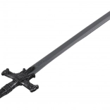 Plastisches Kriegsschwert mit verzierter Griff und Soundeffekten 80 cm