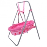 Schaukelwiege für Puppen mit Metallgestell