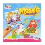 Mosaik mit Bildern von Prinzessin, Einhorn und Meeresjungfrau