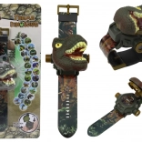 Uhr mit Projektor 3D Dinosaurier Tyrannosaurus Rex 22cm