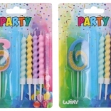 Partykerze Nummer 6 und 4 Stk Kerzen