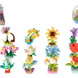 Baukasten Mini-Blumen in Kapsel – kreative Kunststoffblüten 6 cm, Mix verschiedener Arten