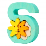 Holzbuchstabe S mit Sonnchen – Einlegepuzzle FAUNA