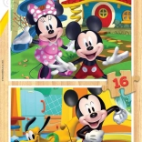 Holzpuzzle Mickey und Minnie 2×16 Teile