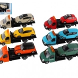 Bburago Abschleppwagen mit Auto 1:43, Metallmodell 21 cm, mehrere Farben