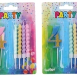 Partykerze Nummer 4 mit 4 Kerzen