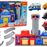 Feuerwehr- und Polizeistation mit Fahrzeugen - City Action