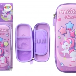 3D Federmäppchen Einhorn Ausklappbar Lila 23x10x5 cm