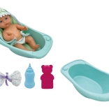 Pinkelndes Baby mit Badewanne und Zubehör 30 cm