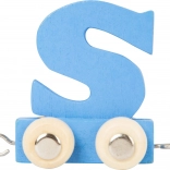 Holzeisenbahn – bunte Buchstaben, Wagen mit Buchstabe S