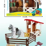Pferdestall mit Pferd und Zaun – Bauernhof-Spielset für Kinder