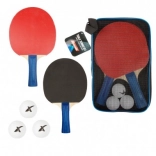 Tischtennis-Set mit 2 Schlägern und 3 Bällen im Etui
