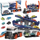 Interaktiver LKW und Autorennbahn mit Lichtern und Geräuschen WOOPIE