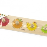 Holzpuzzle mit Knöpfen – Obst