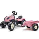 Trettraktor Country Star rosa mit Anhänger und Hupe