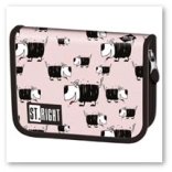 Schulmäppchen mit zwei Klappen, rosa, BAMBINO mit Hunden