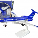 Metallisches Privatflugzeug G-650 mit Rückzugantrieb, Lichtern und Geräuschen – blau