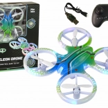 Farbenfrohe Drohne mit Fernbedienung und Lichtern