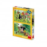 Dino Puzzle Der kleine Maulwurf – Feier 2×48 Teile