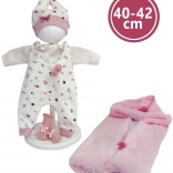Kleidung für Puppe NEW BORN 40–42 cm – 4-teiliges Set mit wendbarer Decke