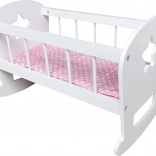 FREE2PLAY Holz-Puppenwiege, weiß (bis 40 cm)