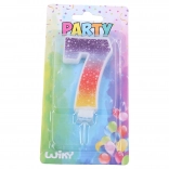 Partykerze Nummer 7 Sterne