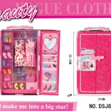 Puppe mit Kleiderschrank und Zubehör für Kinder ab 3 Jahren