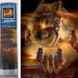 Diamantmalerei Traumfänger mit Wölfen 30x40 cm