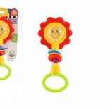 Rassel und Beißring in Blumenform, Kunststoff, 8 × 19 cm, ab 3 Monaten