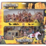 Western-Set für Kinder mit Indianern, Wagen und Pferden