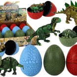 Ei mit Dinosaurierfigur, 3 Farben, 9 cm
