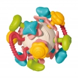 Weiche Rassel-Kugel 4-in-1 WOOPIE – Sinnes-Spielzeug und Beißring für Babys