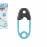 Kinder Rassel Sicherheitsnadel grau-türkis