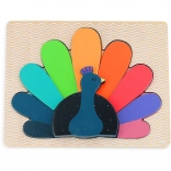 Holzpuzzle mit Einlegepuzzle Pfau von Vilac