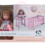 Puppe mit Wiege und Babygeräuschen